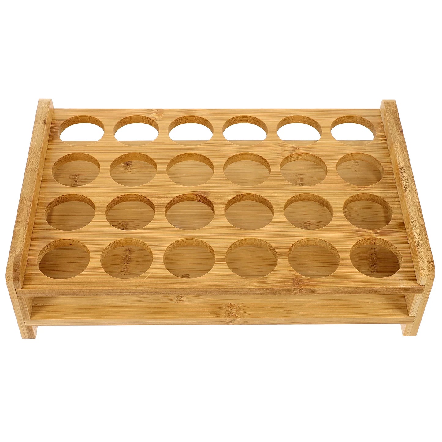 Glass Spice Bottles Wooden Rack Organizer – Multipurpose Storage and Display Stand