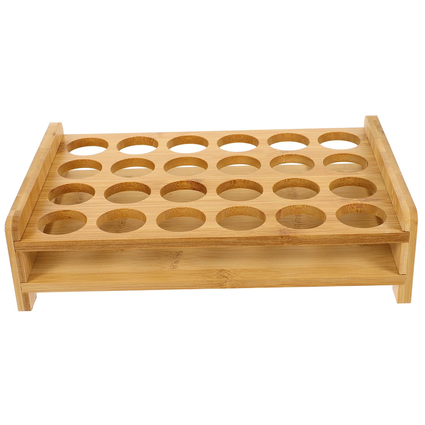 Glass Spice Bottles Wooden Rack Organizer – Multipurpose Storage and Display Stand