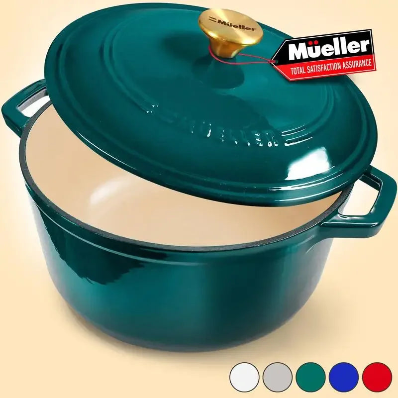 Mueller DuraCast 6-Quart Enameled Cast Iron Dutch Oven