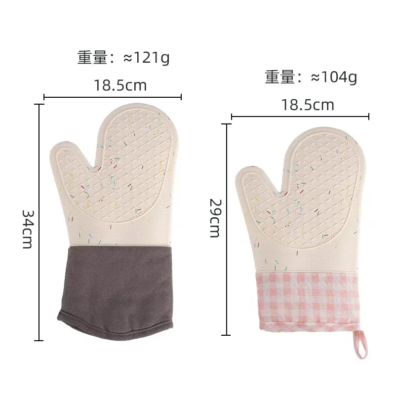 Heat-Resistant Silicone Oven Gloves – Anti-Scalding Baking Mitt