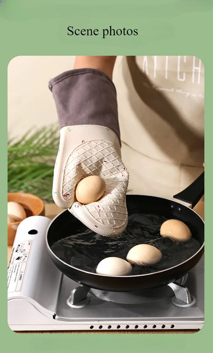 Heat-Resistant Silicone Oven Gloves – Anti-Scalding Baking Mitt