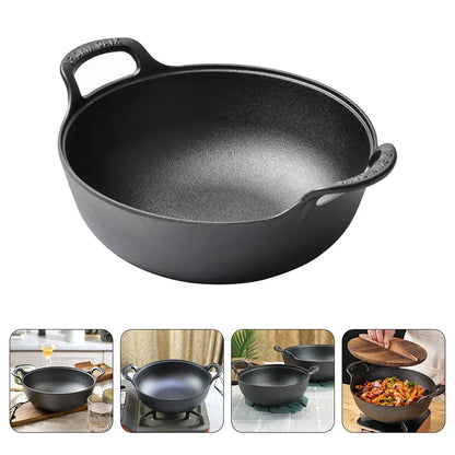 Non-Stick Cast Iron Cooking Pot – No Coating Stew Pot for Cooking and Simmering