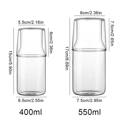 Glass Water Carafe & Kettle Set – Perfect for Hot & Cold Beverages