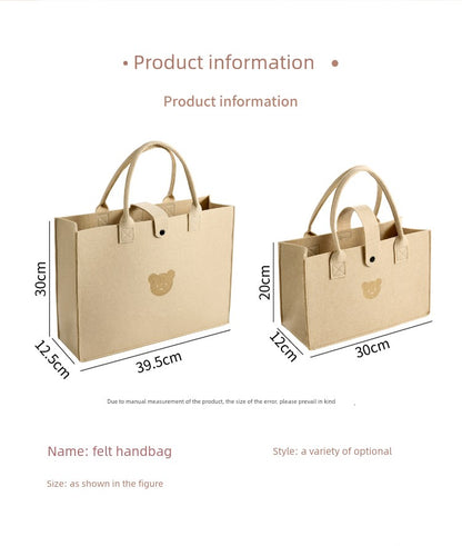 Large-Capacity Felt Shopping Bag – Reusable Shoulder Tote for Groceries, Gifts, and Everyday Use