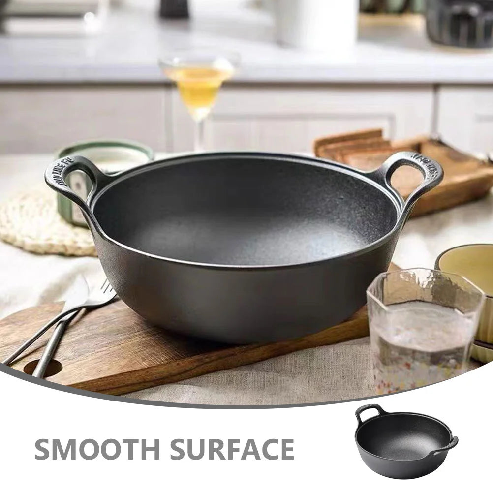 Non-Stick Cast Iron Cooking Pot – No Coating Stew Pot for Cooking and Simmering